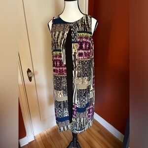 London Times Colorful Patchwork Style Sleeveless Sheath Dress US sz 10